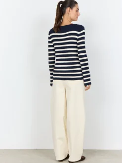 soyaconcept® Damen Strickpullover - Dollie in marine ecru