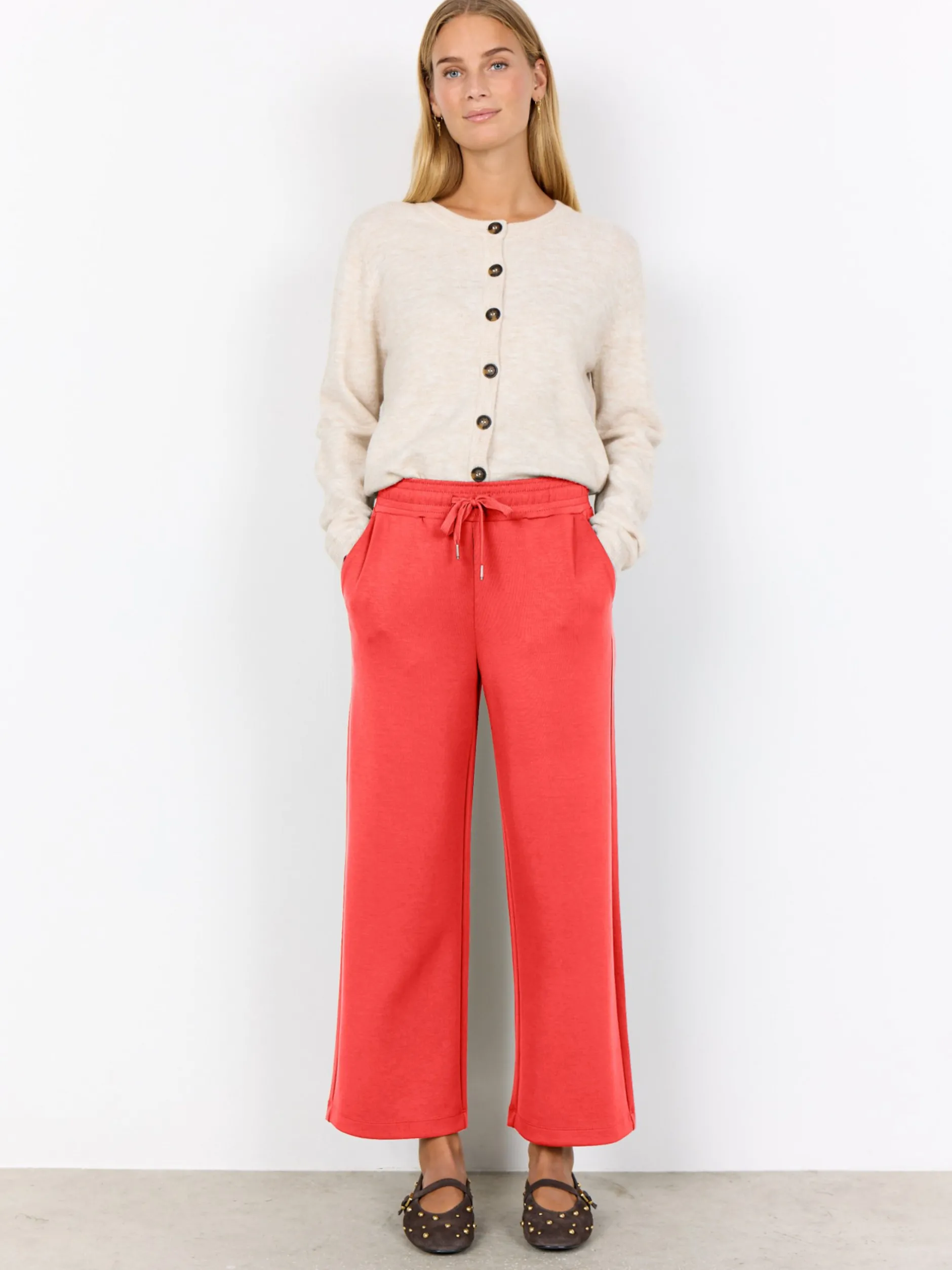 soyaconcept® Damen Sweatpants in rot - Länge: verkürzt