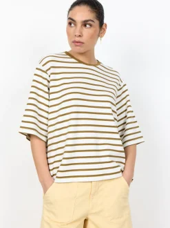 soyaconcept® Damen T-Shirt in braun weiß