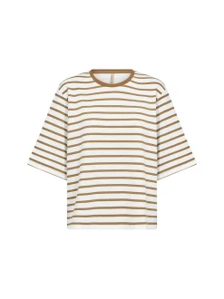 soyaconcept® Damen T-Shirt in braun weiß