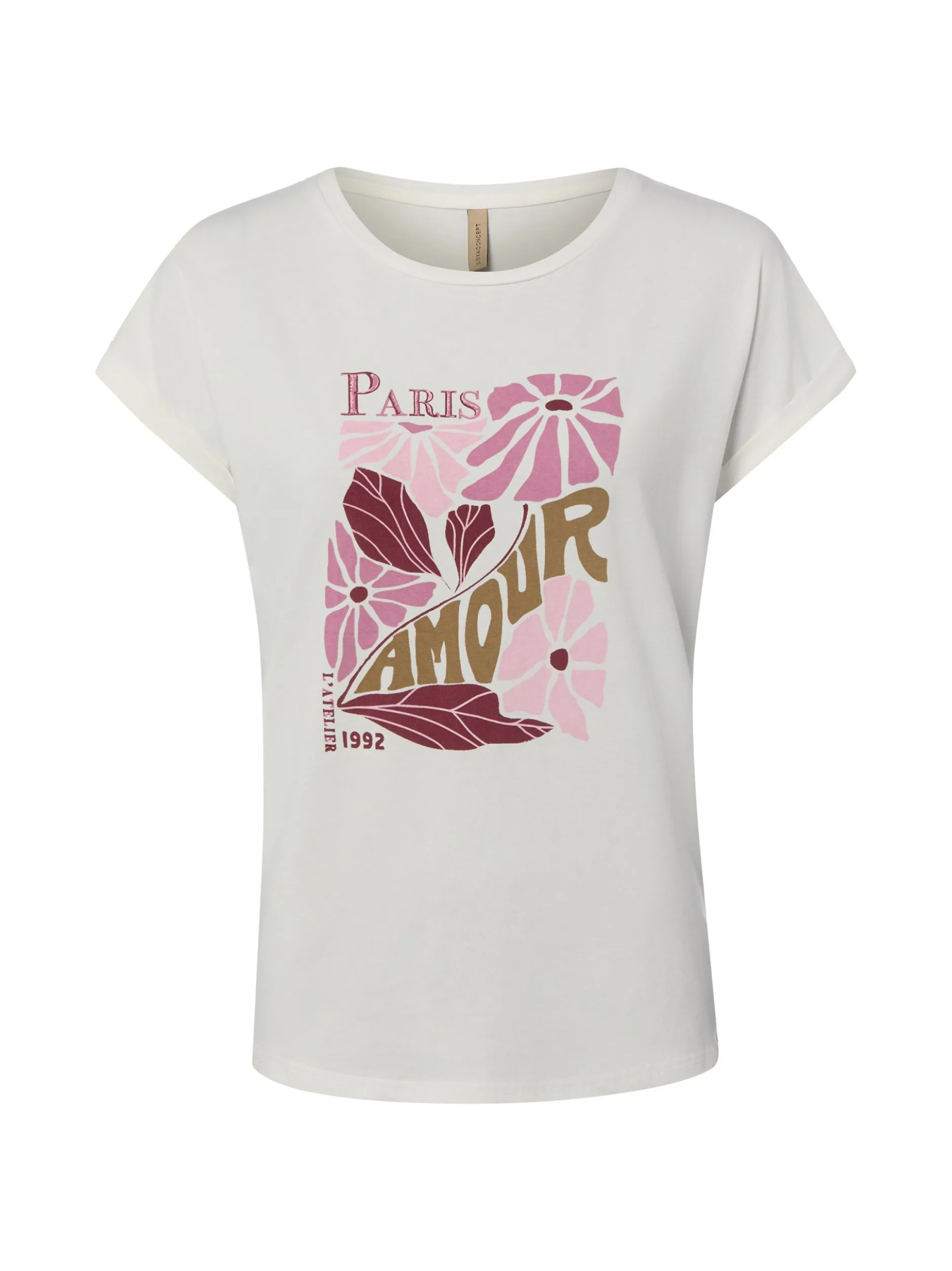 soyaconcept® Damen T-Shirt in weiß altrosa