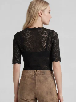 Spieth & Wenksy Damen Dirndlbluse - Arktis in schwarz