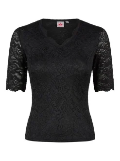 Spieth & Wenksy Damen Dirndlbluse - Arktis in schwarz
