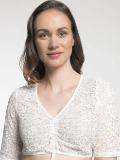 Spieth & Wenksy Damen Dirndlbluse - Duft in weiß