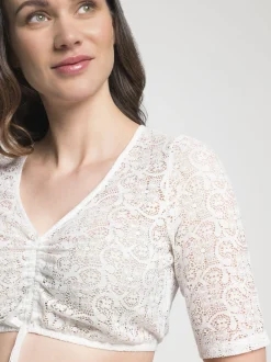 Spieth & Wenksy Damen Dirndlbluse - Duft in weiß