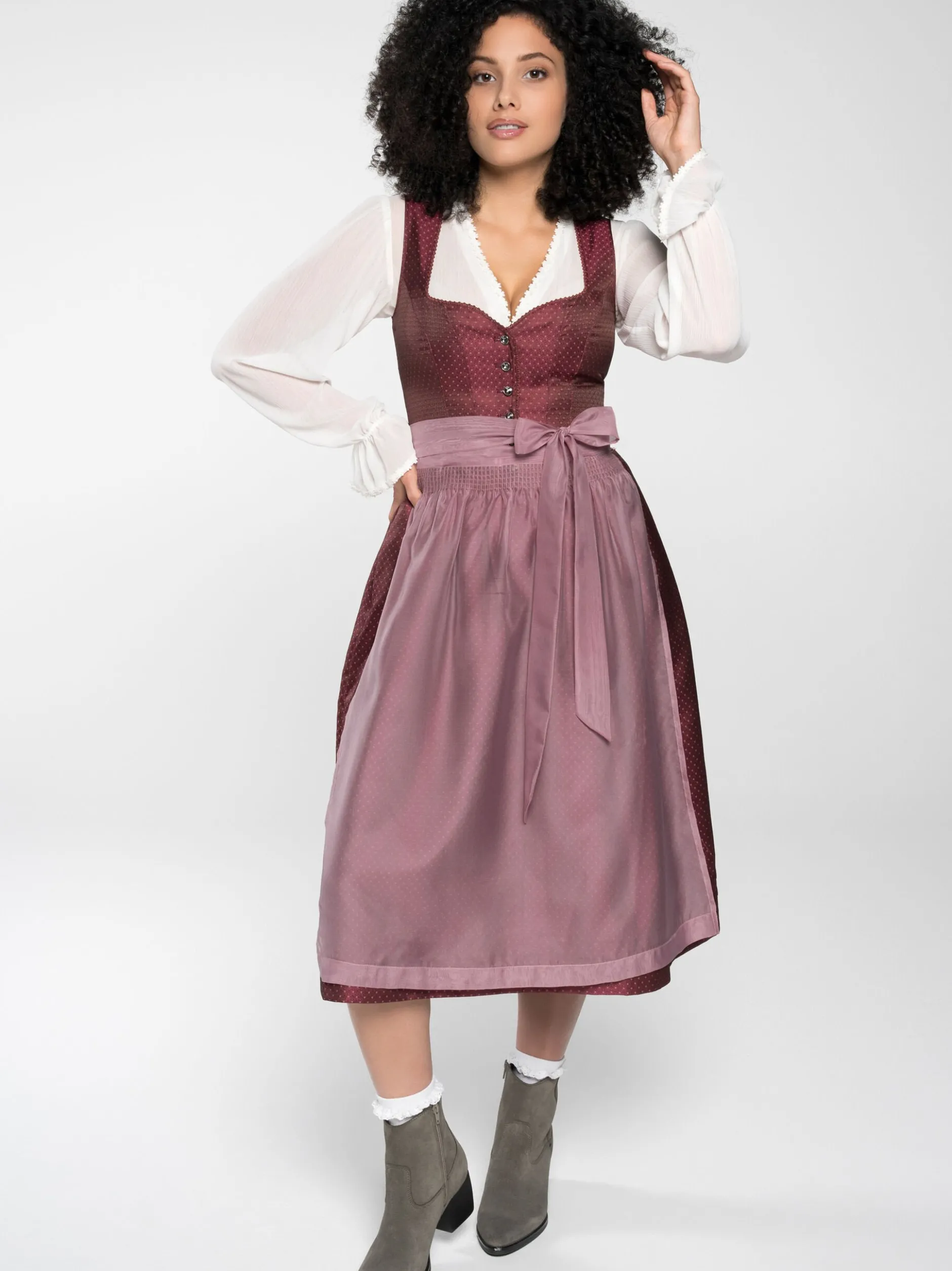 Spieth & Wenksy Damen Dirndl - Dirndl Flamingo in koralle