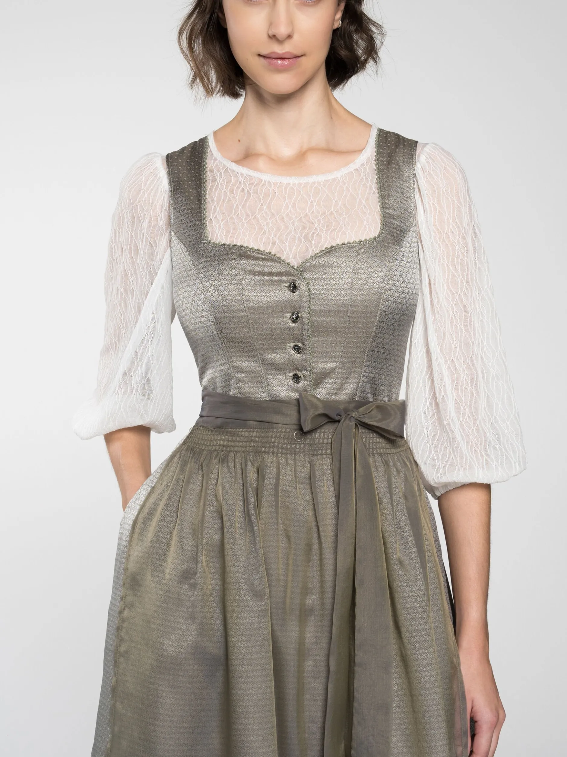 Spieth & Wenksy Damen Dirndl - Dirndl Flamingo in oliv