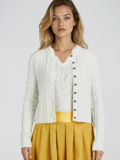 Spieth & Wenksy Damen Trachtenstrickjacke - Hummeltal in weiß