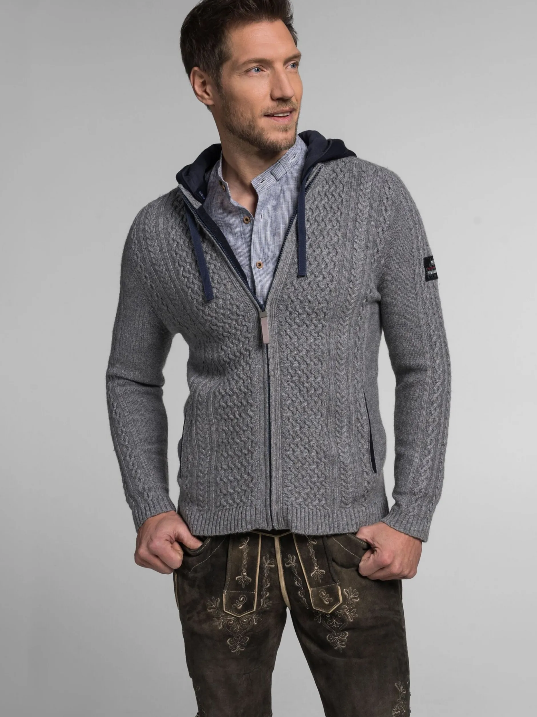 Spieth & Wenksy Herren Strickjacke - Athan in grau