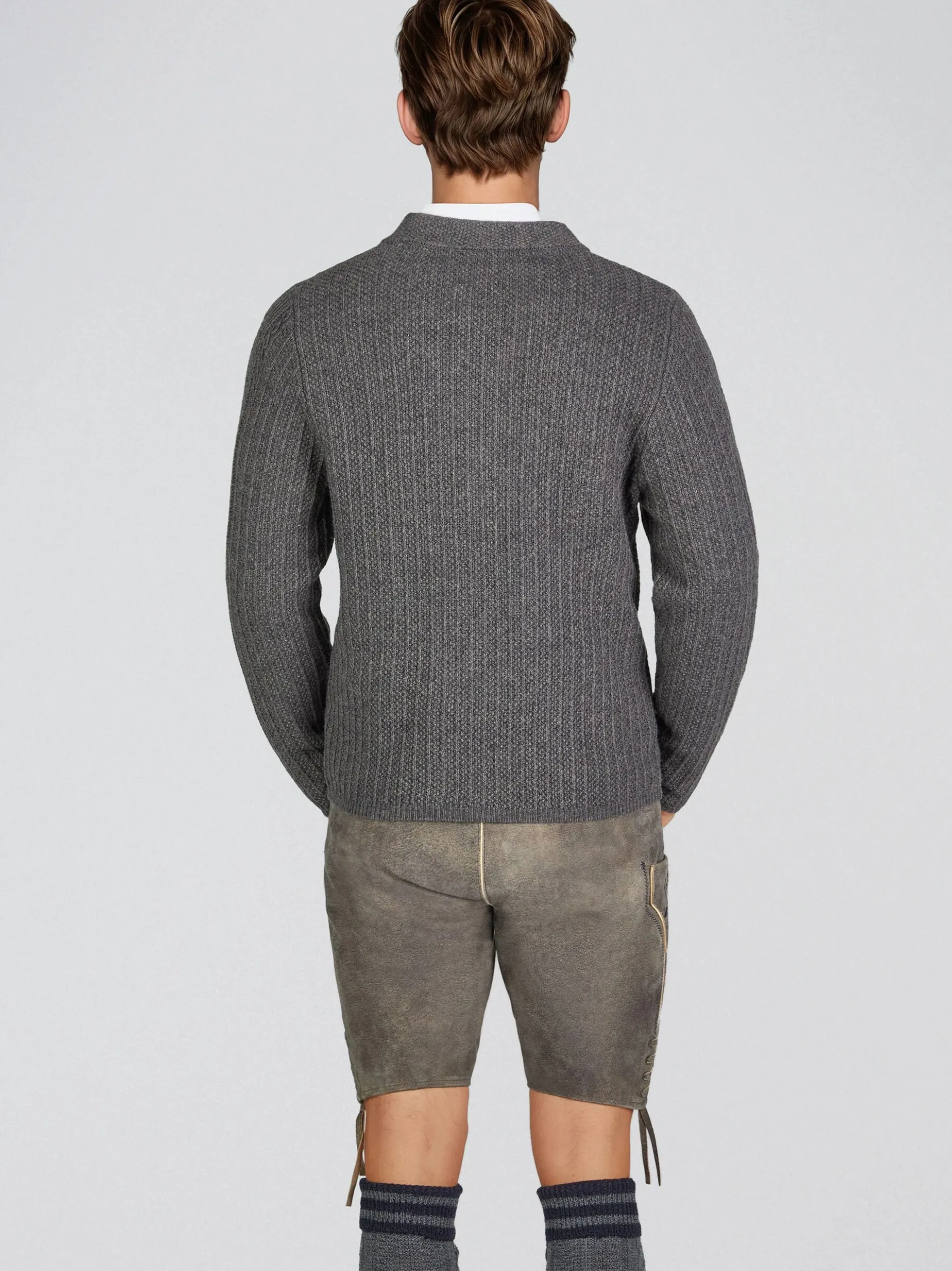 Spieth & Wenksy Herren Strickjacke - Hagen in anthrazit