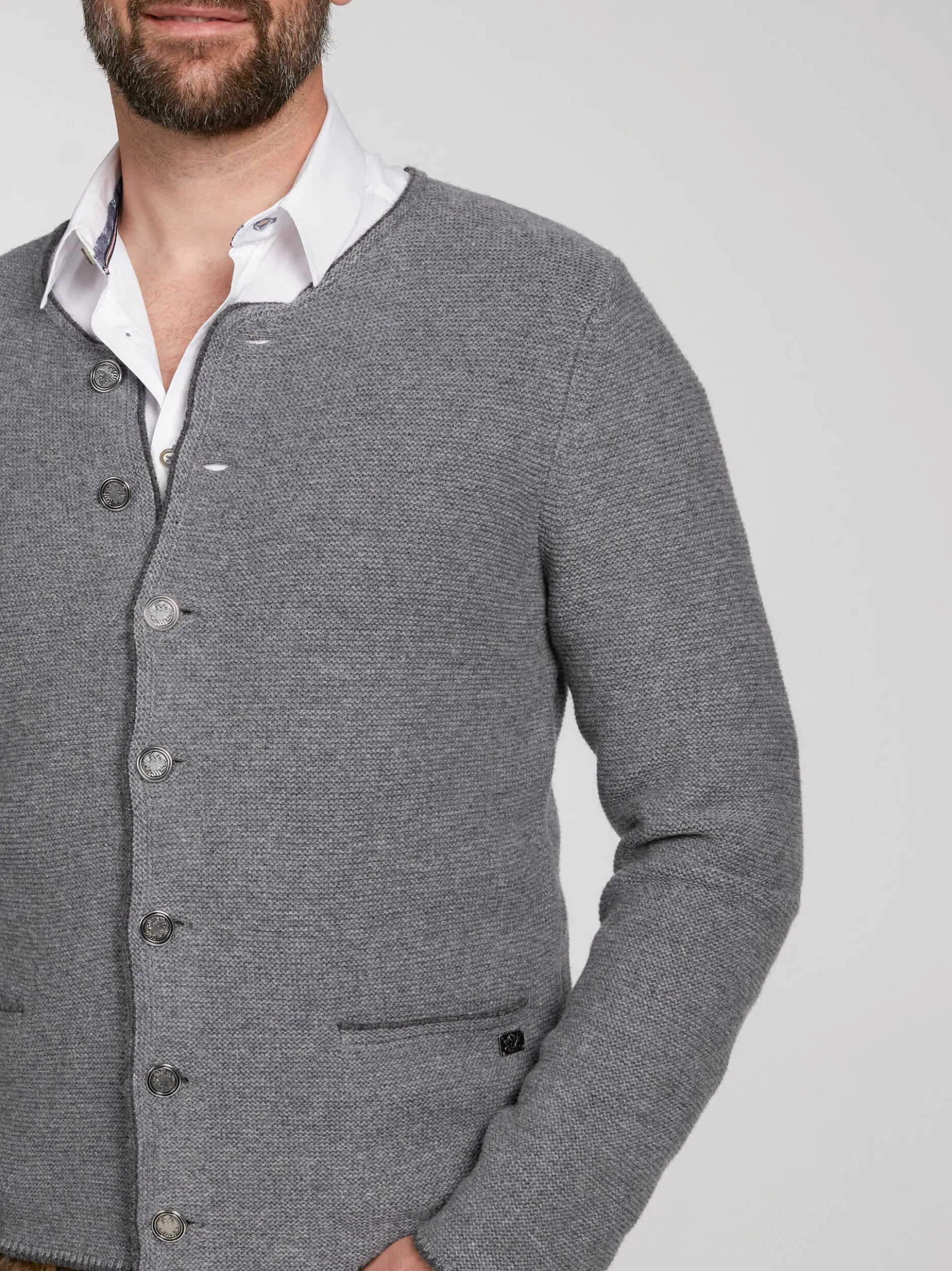 Spieth & Wenksy Herren Strickjacke - Pocking in grau