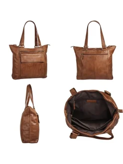 Spikes & Sparrow Damen Shopper in cognac
