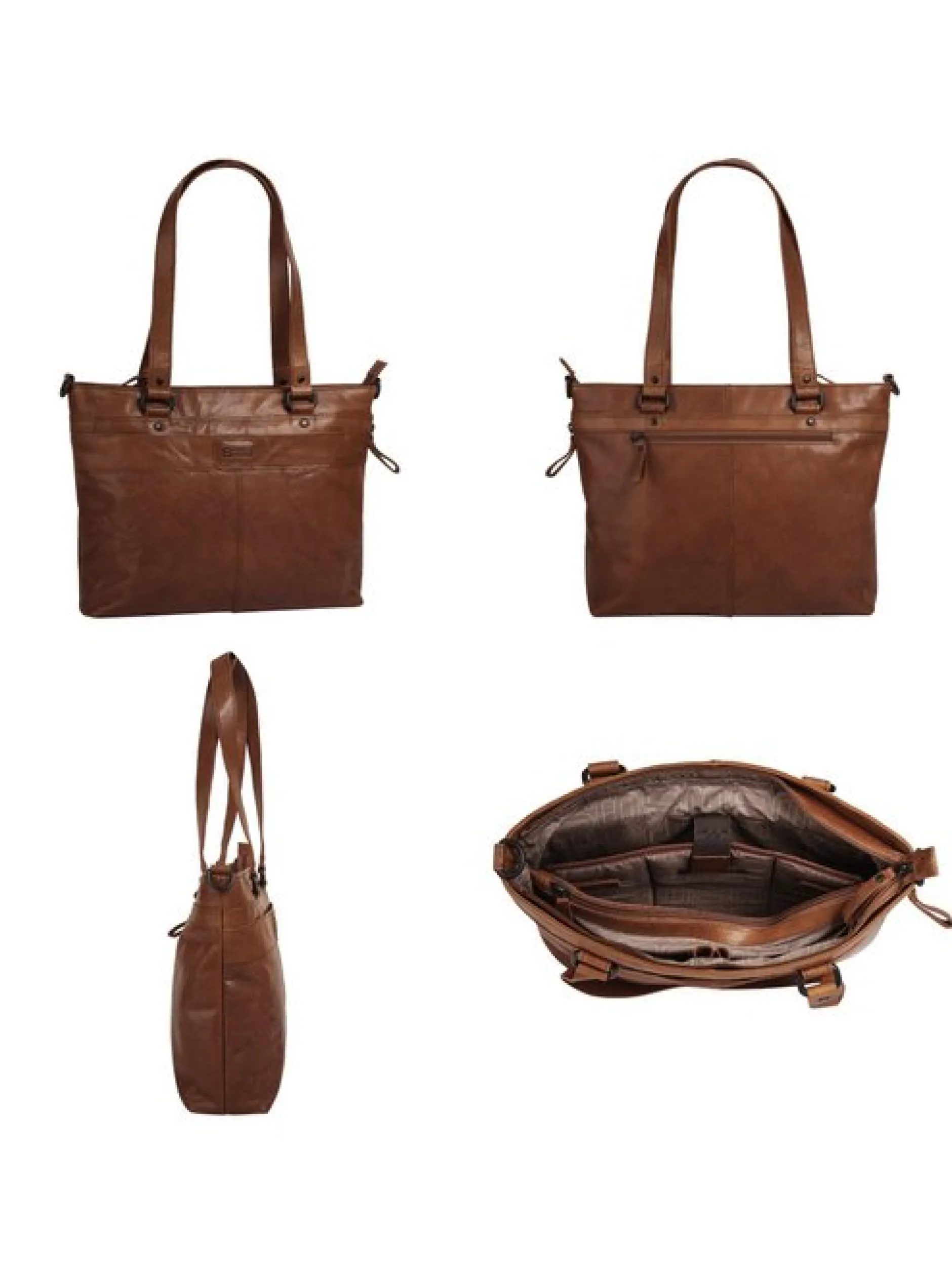 Spikes & Sparrow Damen Shopper in cognac