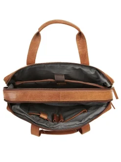 Spikes & Sparrow Unisex Aktentasche in cognac