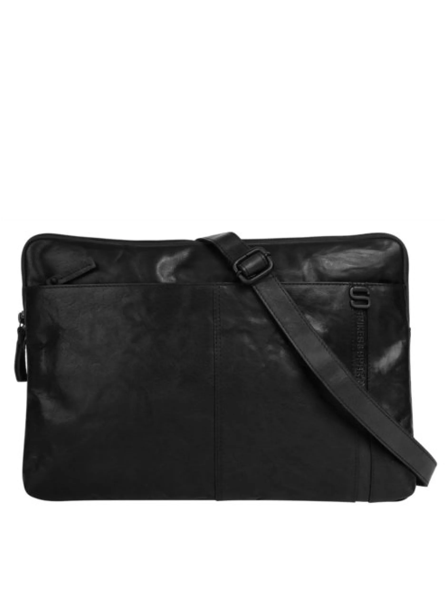 Spikes & Sparrow Unisex Dokumententasche in schwarz