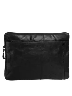 Spikes & Sparrow Unisex Dokumententasche in schwarz