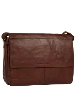Spikes & Sparrow Unisex Messenger in cognac