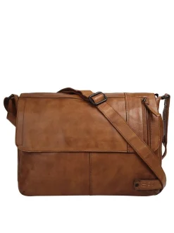 Spikes & Sparrow Unisex Messenger in cognac