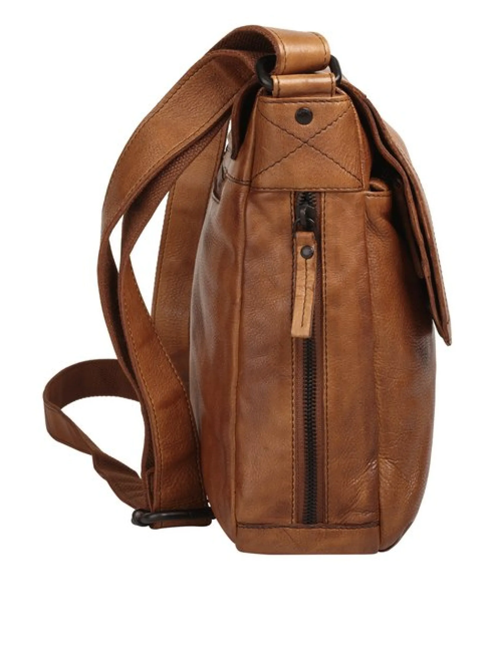 Spikes & Sparrow Unisex Messenger in cognac