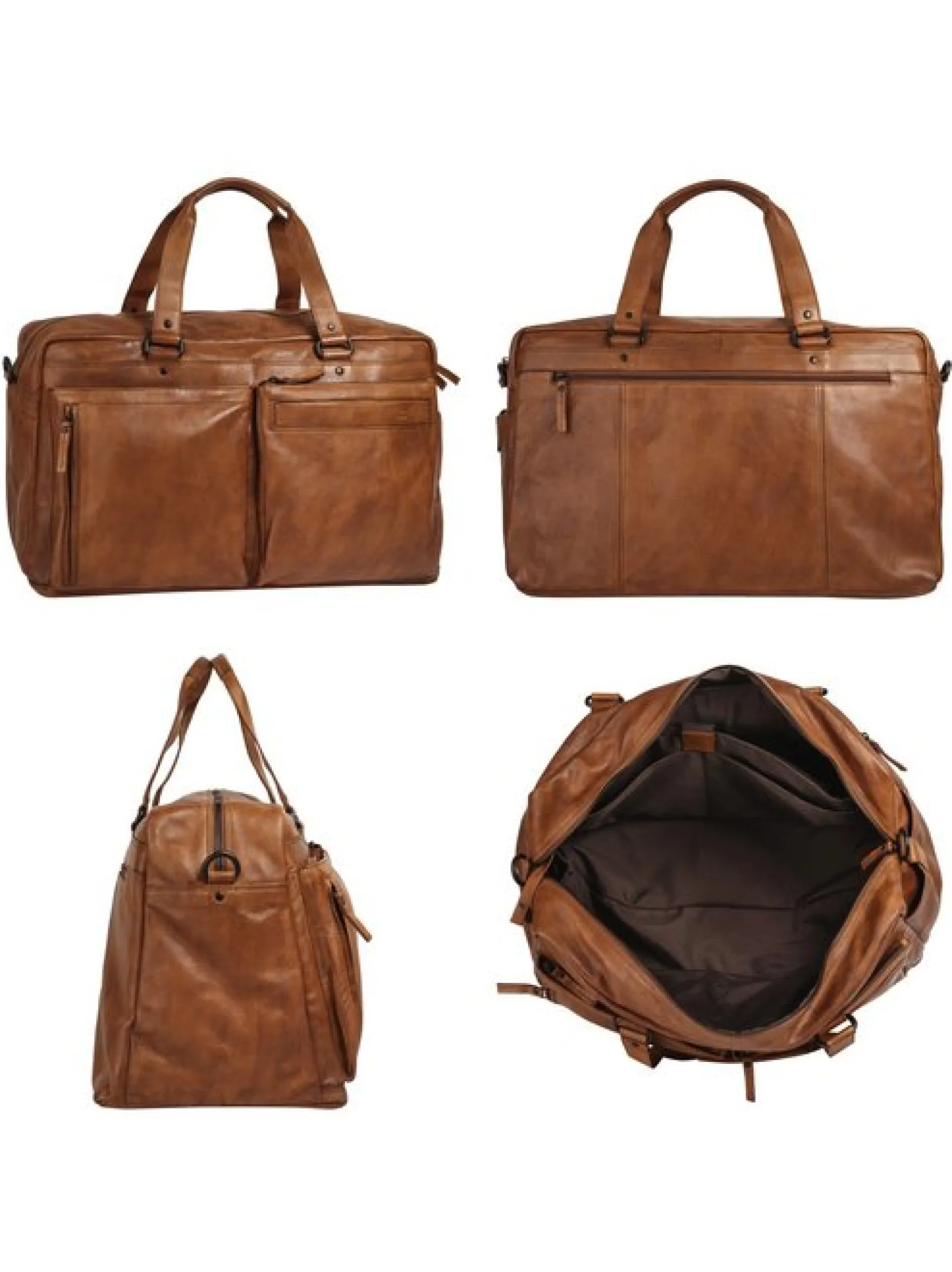 Spikes & Sparrow Unisex Reisetasche in cognac