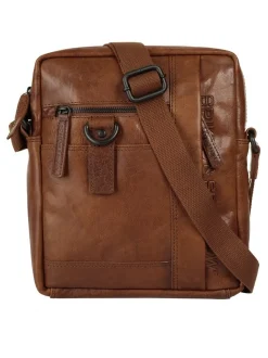 Spikes & Sparrow Unisex Umhängetasche in cognac