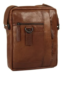 Spikes & Sparrow Unisex Umhängetasche in cognac