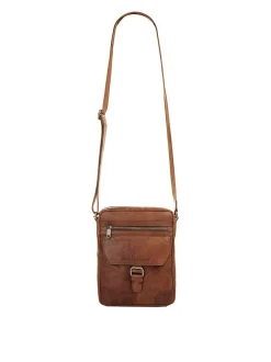 Spikes & Sparrow Unisex Umhängetasche in cognac