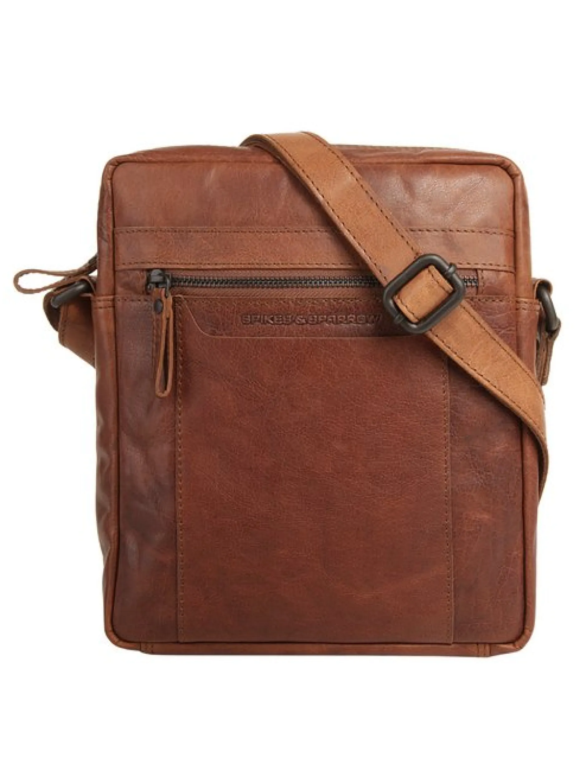 Spikes & Sparrow Unisex Umhängetasche in cognac