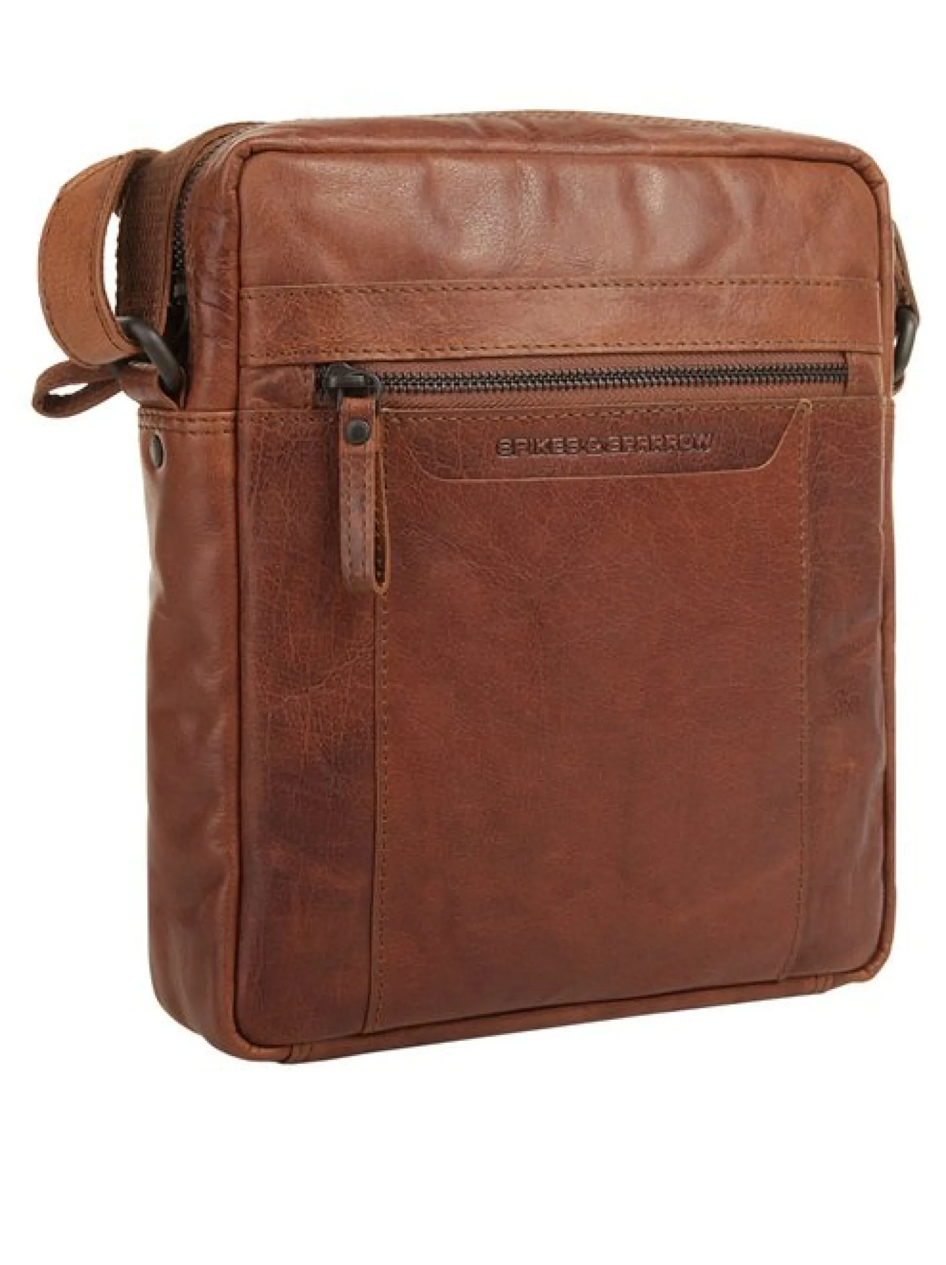 Spikes & Sparrow Unisex Umhängetasche in cognac