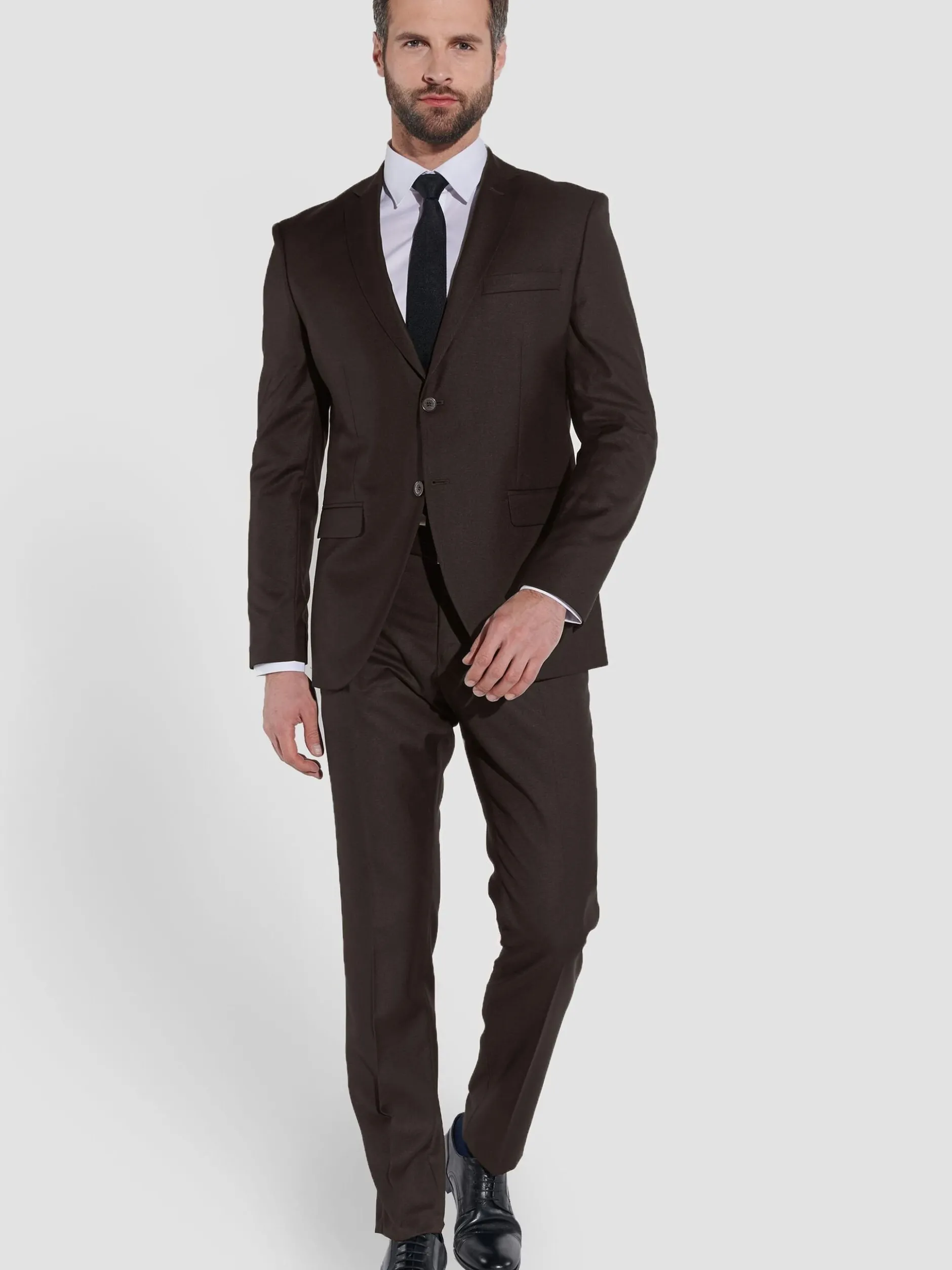 Steffen Klein Herren Anzug - Slim Fit in braun