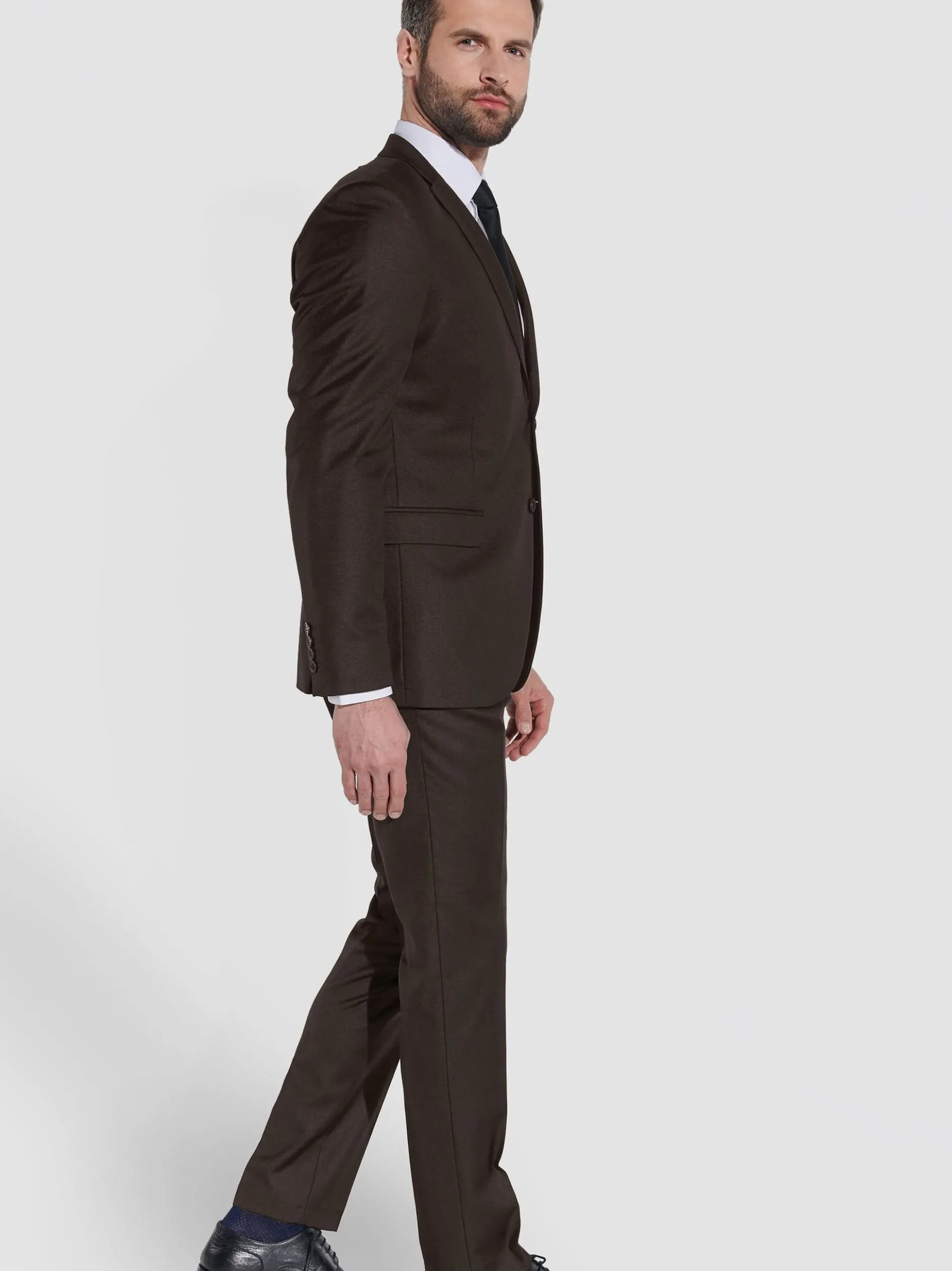 Steffen Klein Herren Anzug - Slim Fit in braun