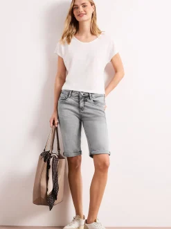 Street One Damen Bermuda-Jeans - Jane in hellgrau