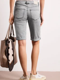Street One Damen Bermuda-Jeans - Jane in hellgrau