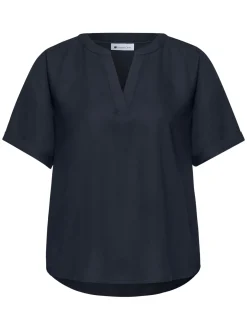 Street One Damen Blusenshirt in marine - Ärmel: kurzarm