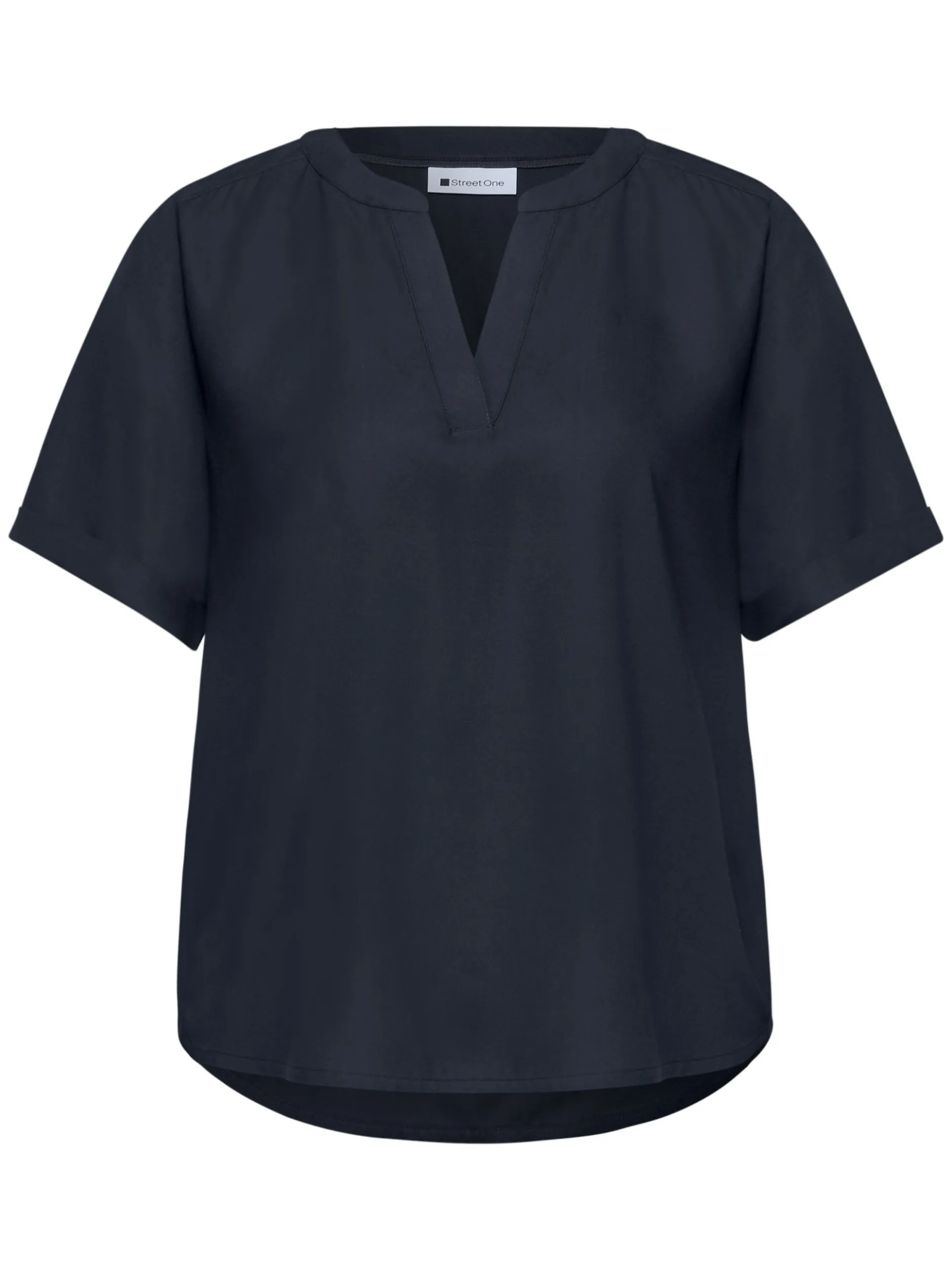 Street One Damen Blusenshirt in marine - Ärmel: kurzarm