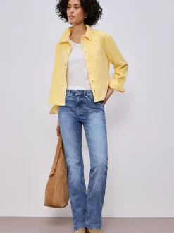 Street One Damen Bootcut Jeans in light stone