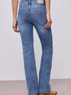 Street One Damen Bootcut Jeans in light stone