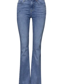Street One Damen Bootcut Jeans in light stone