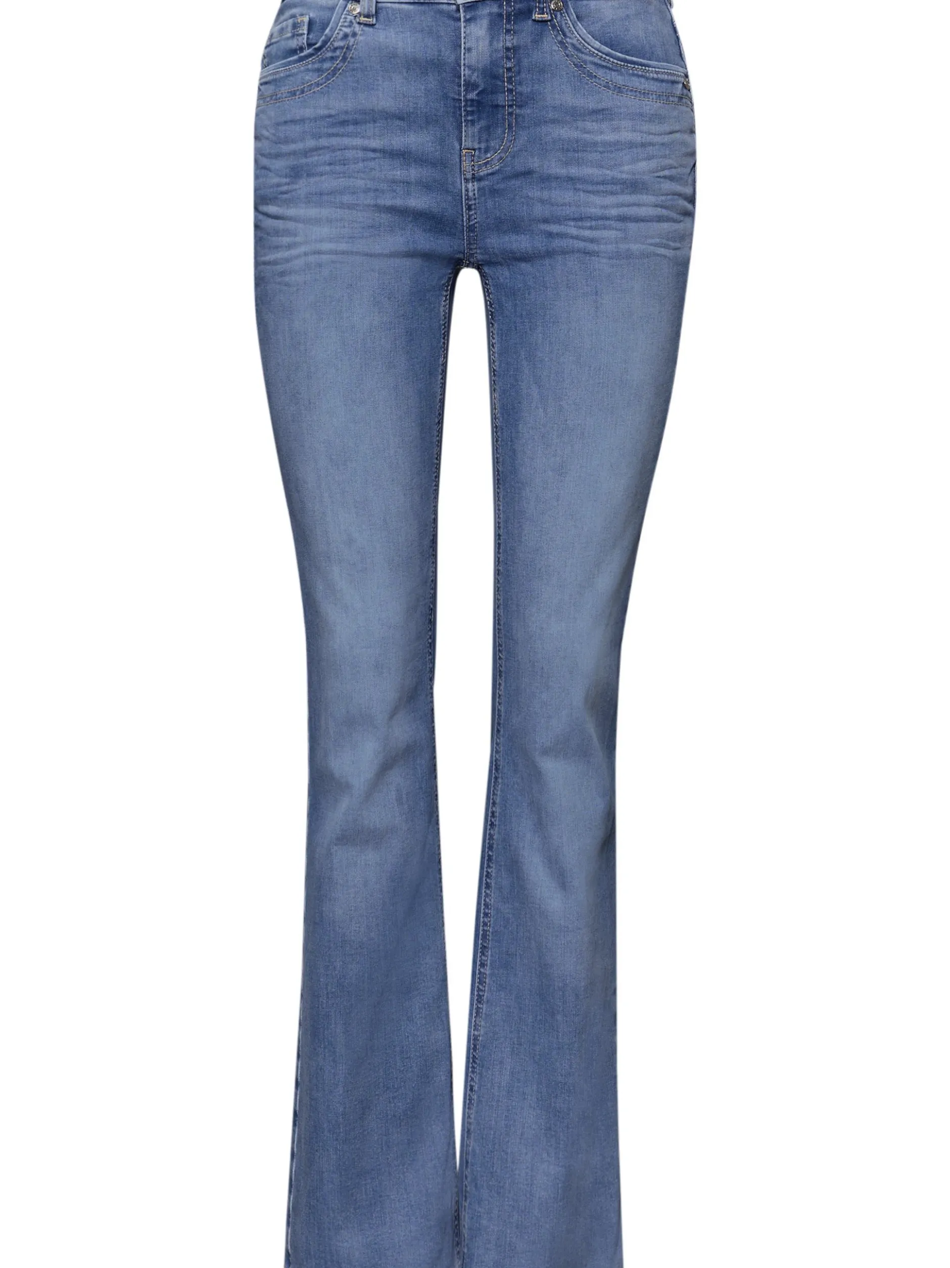 Street One Damen Bootcut Jeans in light stone