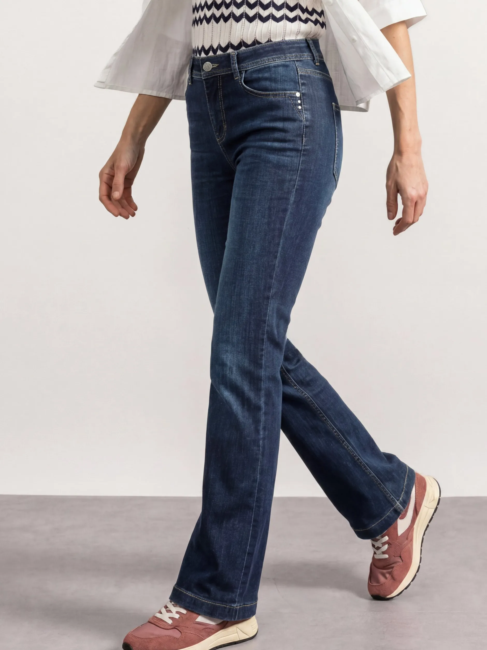 Street One Damen Bootcut Jeans in denim - Länge: lang