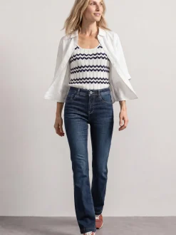 Street One Damen Bootcut Jeans in denim - Länge: lang