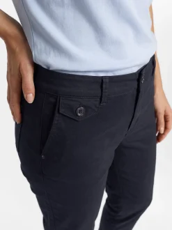 Street One Damen Chino in marine - Länge: verkürzt