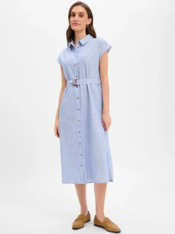 Street One Damen Freizeitkleid in blau weiß