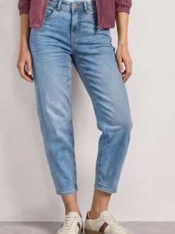 Street One Damen Jeans in light stone - Länge: verkürzt
