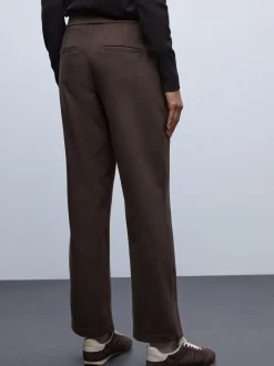 Street One Damen Jerseyhose in schoko - Länge: lang