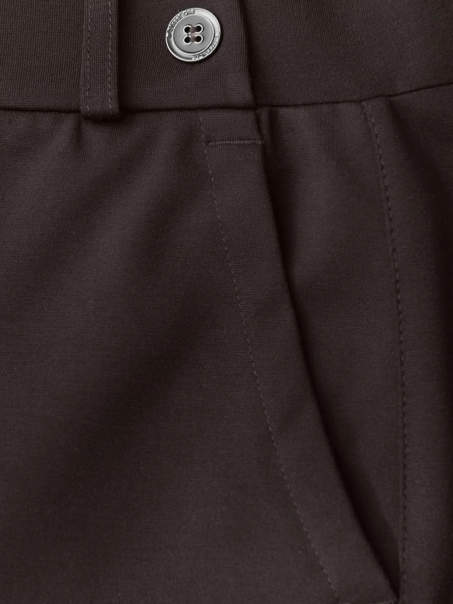 Street One Damen Jerseyhose in schoko - Länge: lang