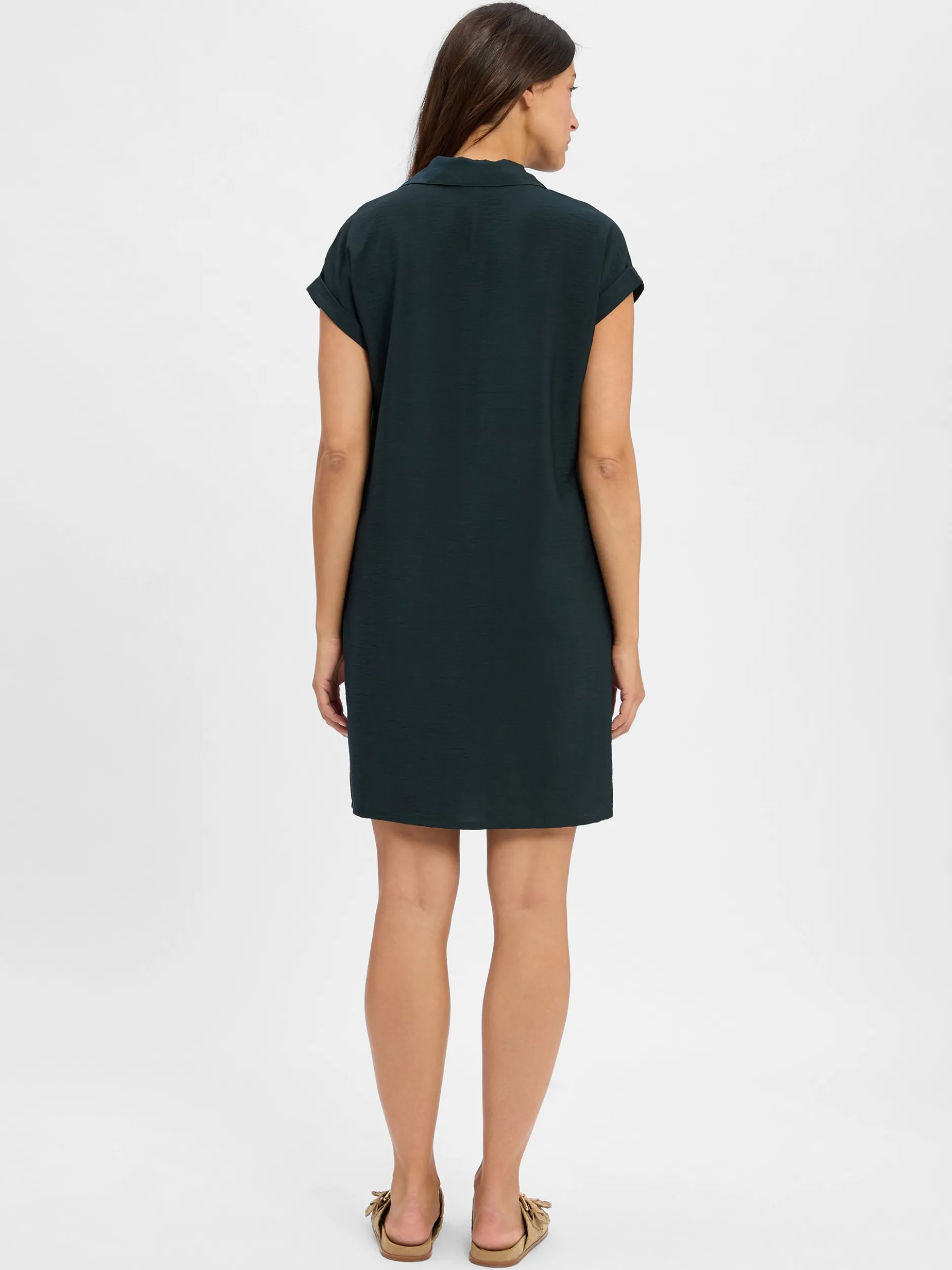 Street One Damen Kleid in tanne - Ärmel: kurzarm