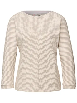 Street One Damen Langarmshirt in beige ecru