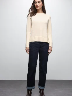 Street One Damen Strickpullover in ecru - Ärmel: langarm