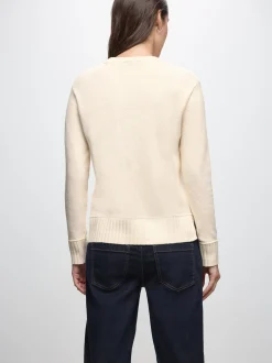 Street One Damen Strickpullover in ecru - Ärmel: langarm
